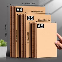 10Pcs A5 B5 A4 Notebook,Thin Draft Notebook 36 Sheets/72 Pages/Book,Kraft paper And Black Cover,Office Study Notes Supplies