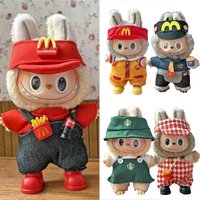 15 17cm For Labubu Doll Workwear Outfit Clothing Fast Food Fries Cola Set Clothes Fashion Coffee Cosplay Dollhouse Accessories