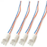 4Pcs/Lot T10 Socket 194 168 W5W Male Plug Extended Wiring Harnesses Connector Adapter White