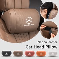 1Pcs Car Seat Headrest For Mercedes Benz AMG W205 C300 W203 W206 W108 W124 W126 W140 W168 W169 GLC Auto Logo Neck Pillow