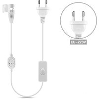 220V Plug for COB LED Strip Connector Supply Plug with ON/OFF Button Switch Cable Light Accessories