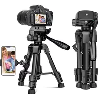 63cm/25in Mini Professional Camera Tripod for Canon Nikon 360° Rotation Phone Holder Stand for iPhone Mobile Horizontal Shoot
