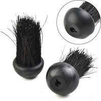 Pack Of 2 Replacement Round Hearth Brush Heads, 5 2cm Wide, 7 5cm Long, Coconut Palm Bristles, 3/8'' Threaded Hole