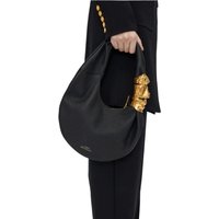 Designer Luxury Soufflé Bag Women Black Grained Leather Face Hardware Half Moon Handbag Fashion Chic Trend High End Shoulder Bag