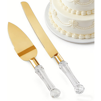 2pcs - Stainless steel cake knife and spatula set, suitable for wedding cakes, birthday cakes, includes a cake knife and a stain