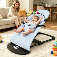 New Foldable Baby Rocking Chair 3 Height Adjustable for 0-12 Months Bouncing Chair Baby Lounge Chair with Toys Newborn Supplies