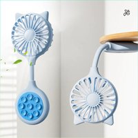 Suction Cup Fan with Cat Ears Phone Back Sticker Fan Portable Mini USB Rechargeable Cooling Gadget Summer Gift