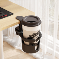Plastic Desk Cup Holder Anti-Spill 360 Degree Rotating Cup Storage Rack Anti-Fall Space Saving Table Fixed Storage Rack