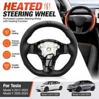 Beheiztes Lenkrad aus perforiertem Leder für Tesla Model 3 2017 2018 2019 2020 2021 2022 2023 Model Y 2020 2021 2022 2023 2024