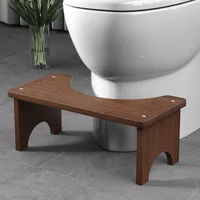 Heavy-Duty Portable Wooden Toilet Stool for Adults with Sturdy Support Beam Wide Base - Lightweight Potty Training Aid