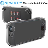 NEWDERY Portable Travel Protective Cover for Nintendo Switch 2 Case TPU Grip Protective Cover Accessories with 6 Game Card Slots