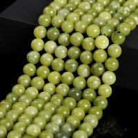 Natural Stone Light Southern Jade Bead Round Loose Spacer Green Jasper For Jewelry Making Diy Necklace Bracelet Accessory