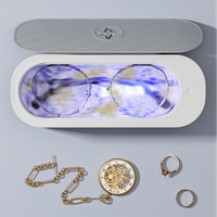 Ultrasonic Cleaning Machine USB Rechargeable Mode and Battery Mode High Frequency Vibration Wash Cleaner for Jewelry and Glasses