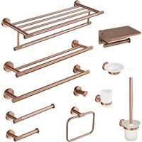 High Quality Brushed Rose Gold Toilet Brush Holder Toilet Paper Holder Towel Bar Rail Rack Hanger Hook Soap Dish Hardware