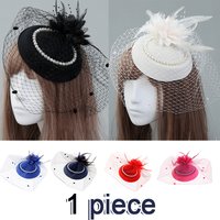1 Piece Fascinator Hat Veil And Mesh Perfect For Tea Parties Halloween 1920s Birthdays Horse Racing Weddings Church Events