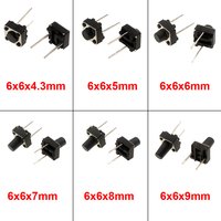 20/50/100Pcs Micro Tactile Switch Momentary Tact DIP Switch 2Pin 6 x 6mm Micro Touch Push Button Switch High 5mm 6mm 7mm 8mm 9mm