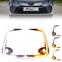 2Pcs Front Turn Signal Light Fog Light Bezel DRL Light Daytime Running Light W/LED For 2019 2020 2021 2022 Toyota Corolla Sedan