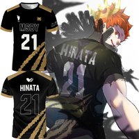 2024 Haikyuu MSBY Anime Jerseys T-shirts Hinata Shoyo Black Jackal Cosplay Volleyball Jersey Oversized Street Men's Sports Tops