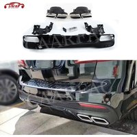 Rear Diffuser Lip with Exhaust Tips For Benz GLE Class W166 GLE63 AMG SUV 2016-2018 Rear Bumper Trim Guard Car Accessories
