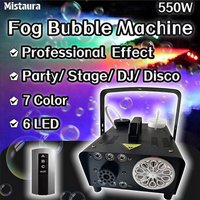 550W 6 LED 7 Color Lights Smoke Bubble Machine Remote Control Professional Special Effect Stage Equipment for DJ Party Setting