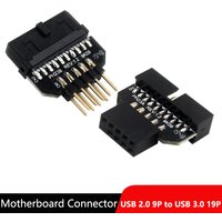 USB2.0 9pin to USB3.0 19pin Front Panel Plug-in Connector Computer Motherboard USB 3.0 19/20pin to USB2.0 9pin Adapter Converter