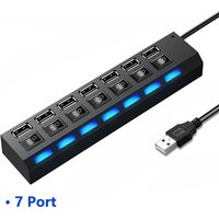 7 Ports USB 2.0 Hub USB Hub Multi USB Splitter Hub Use Power Adapter 4/7 Port Multiple Expander 2.0 USB Hub with Switch for PC