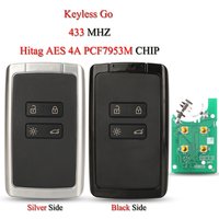 Jingyuqin Keyless Go Remote Smart Auto Schlüssel Für Renault Megane 4 Cuptur Duster Koleos Espace Hitag AES 4A PCF7953M 434MHZ 4 Tasten