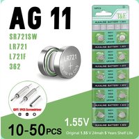 10PCS-50PCS 1.55V AG11 SG11 LR58 SR58 162 361 362 LR721 SR721 Button Batteries SR720 L721F Cell Coin Watch Toys Remote Battery