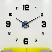 1/2/3/4/5/6Pcs Digital Clock Wall Clock Living Room Acrylic Mirror Sticker Decoration Decoration For Bedroom Decororation Clock