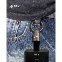 Leather strap with metal alloy head for carrying WisMesh devices or other IoT trackers Keychain Holder