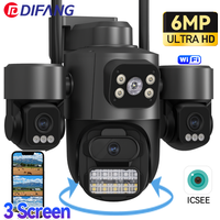 iCsee Three Lens Three Screen PTZ WiFi Security Camera Outdoor Auto Tracking Mini Surveillance CCTV Waterproof