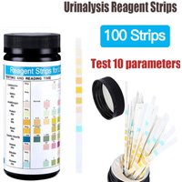 100 Strips URS-10T Urine Test Strips 10 Parameters Urinalysis Reagent Strips for Leukocytes Protein pH Testing Health Monitoring