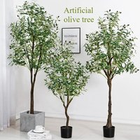Large Olive Tree Artificial Plant Fake Olive Tree with Basin 60 Cm To 210 Cm Tropical Silk Tree for Home Office Party Decoration