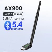 WIFI 6 AX900 USB Adapter Bluetooth 5.4 Wireless Network Card 2.4G&5GHz Wi-Fi Antenna USB For PC/Laptop Win10/11 Driver Free