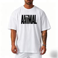 Oversized Loose Running T-Shirts Mens Animal Gym Fitness Sports Half Sleeve T Shirt Summer Mesh Quick Dry Breathable Clothing