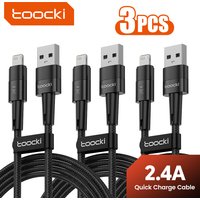 Toocki USB Cable For iPhone 14 13 12 Pro Max X XR Xs SE 7 8 Plus iPad 2.4A Fast Charging Cord For USB A To Lighting Wire Cable