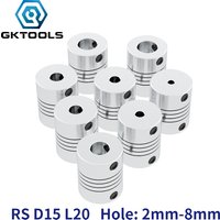 D15L20 2mm 3mm 4mm 5mm 6mm 6.35mm 8mm Aluminum Z Axis Flexible Coupling For Stepper Motor Coupler Shaft Couplings 3D Printer