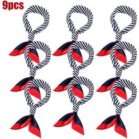 9 pieces of red, white, and blue women's imitation neck scarves, 19.6 X 19.6 inch sailor scarves
