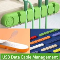 Cable Organizer Silicone USB Data Cable Desktop Management Cable Silicone Clips For Mouse Headphone Earphone Car Wire Holder