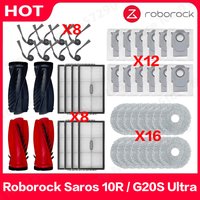Compatible for Roborock Saros 10R / G20S Ultra Spare Parts Brush Hepa Filter Mop Cloth Dust Bag Accessories