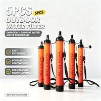 Mini filtre à eau portable pour l'extérieur, 1 à 5 pièces, pour le camping, la randonnée, la purification de l'eau, pour la survie ou les situations d'urgence