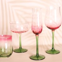 Flowers Vertical Goblet High Value Pink Blue Gradient Champagne Cup Red Wine Glass Dessert Cold Water Cocktail Glass Cup