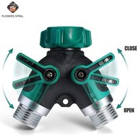 FLOWERS SPRAL Y-Type Zinc Alloy Hose Splitter Double Way Joint One Split Two Faucet Diverter Garden Accessories Internal