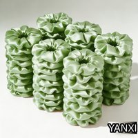 1/6/20/60/100pcs bulk satin sage green scrunchies suitable women elegant 10cm headwear hair ties accessories casual cute