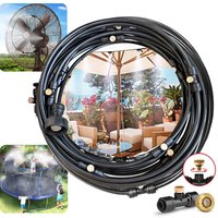 DIY Outdoor Nebulizer Garden Sprayer Misting Cooling System 33FT Misting Line12 Brass Mist Nozzles For Patio Terrace Greenhouse