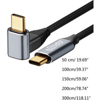 90 Degree USB C to USB-C Cable 100W Type-C PD Fast Charging Cord Specially Designed for Game Console Tablets Laptop
