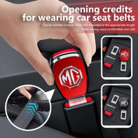For MG Metal Car Seat Belt Clip Extender Lock Buckle Badge Accessories Cyberster 3 5 6 7 ZS ES5 ONE HS 4 EV