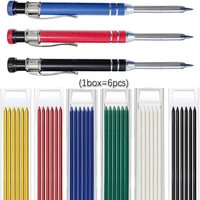 2.8mm Mechanical Pencil Deep Hole Marking Long Head Woodworking Marking Tool Built-in Sharpener Metal Solid Carpenter Pencil