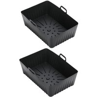 2 Silicone Mould for Hot Air Fryer Rectangular Baking Mould Air Fryer Basket Accessories Dishwasher Heat Resistant Silicone Mat