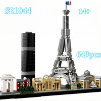 Paris Skyline Model 21044 Building Blocks Sets Suitable for Birthday Gifts Compatible with Legoed Particles,649pcs.